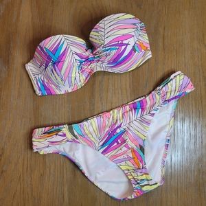 Victoria's Secret colorful strapless pushup bikini